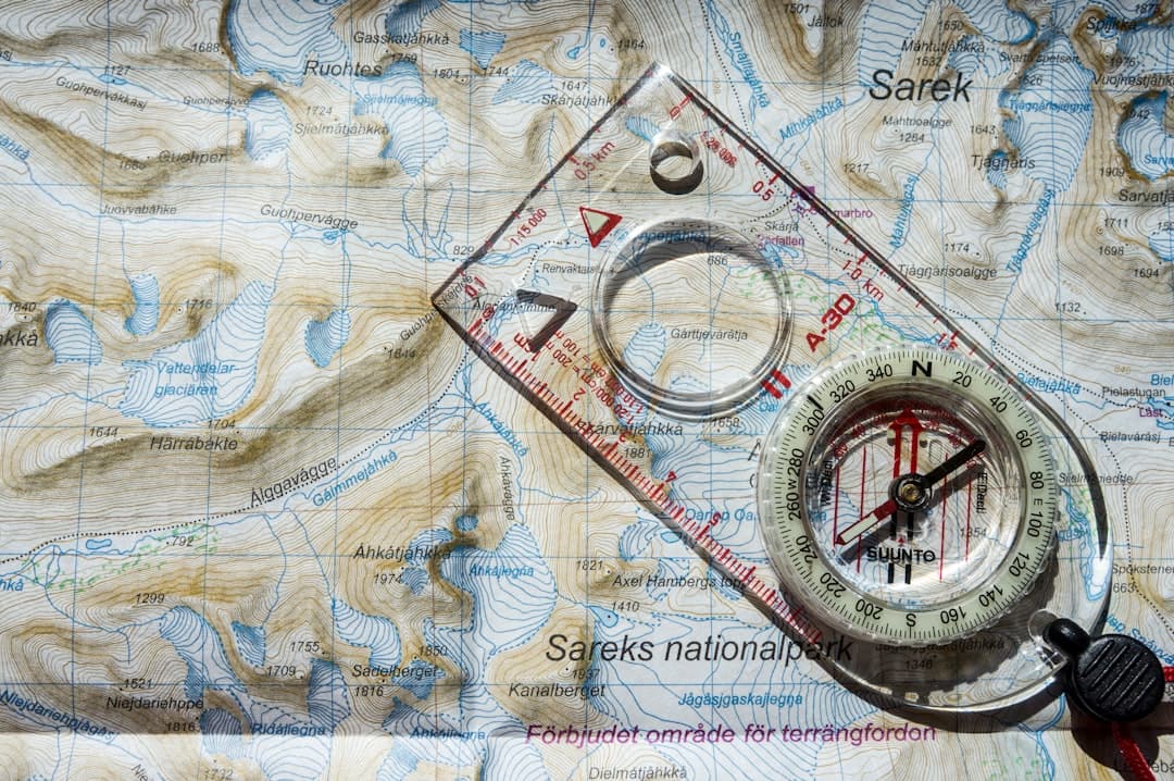 Compass and map representing careful financial planning and navigation